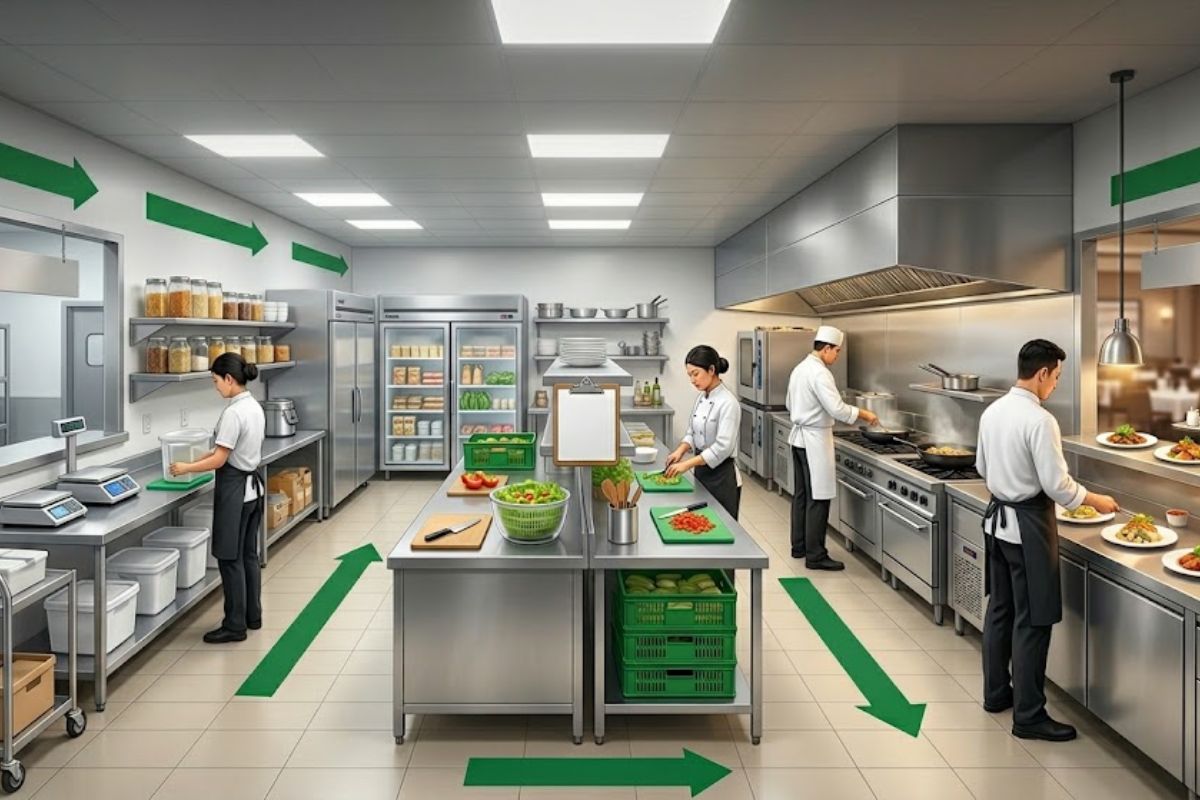Quy chuẩn bếp một chiều trong nhà hàng: Thiết kế và vận hành đúng luật