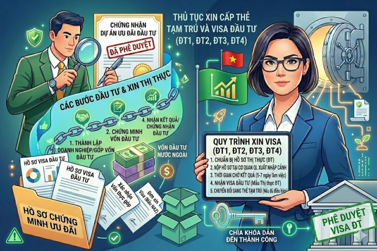 Thủ tục xin cấp thẻ tạm trú và visa đầu tư (ĐT1, ĐT2, ĐT3, ĐT4)