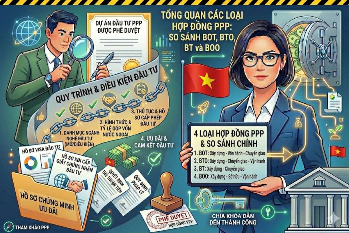Tổng quan các loại hợp đồng PPP: So sánh BOT, BTO, BT và BOO
