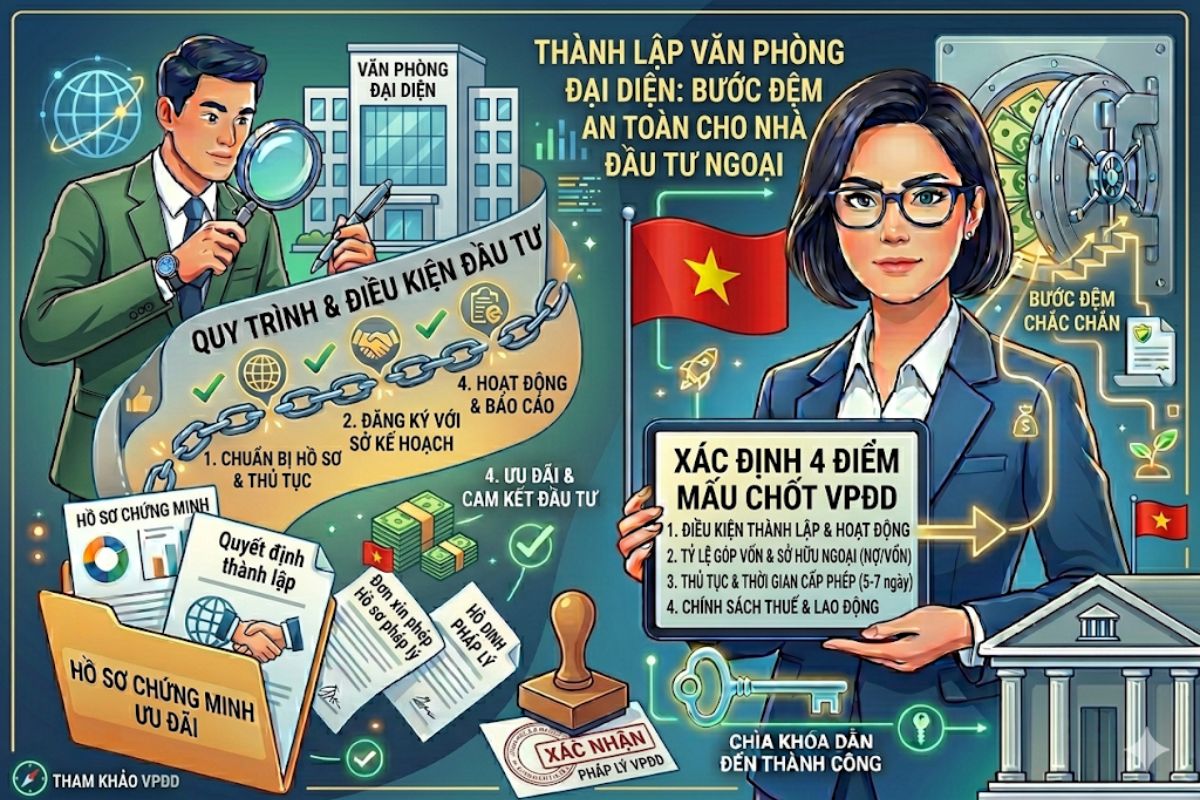 Thành phần văn phòng đại diện: Bước đệm an toàn cho nhà đầu tư nước ngoài